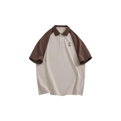 EPTISON Polo Shirts Unisex Coffee And Apricot