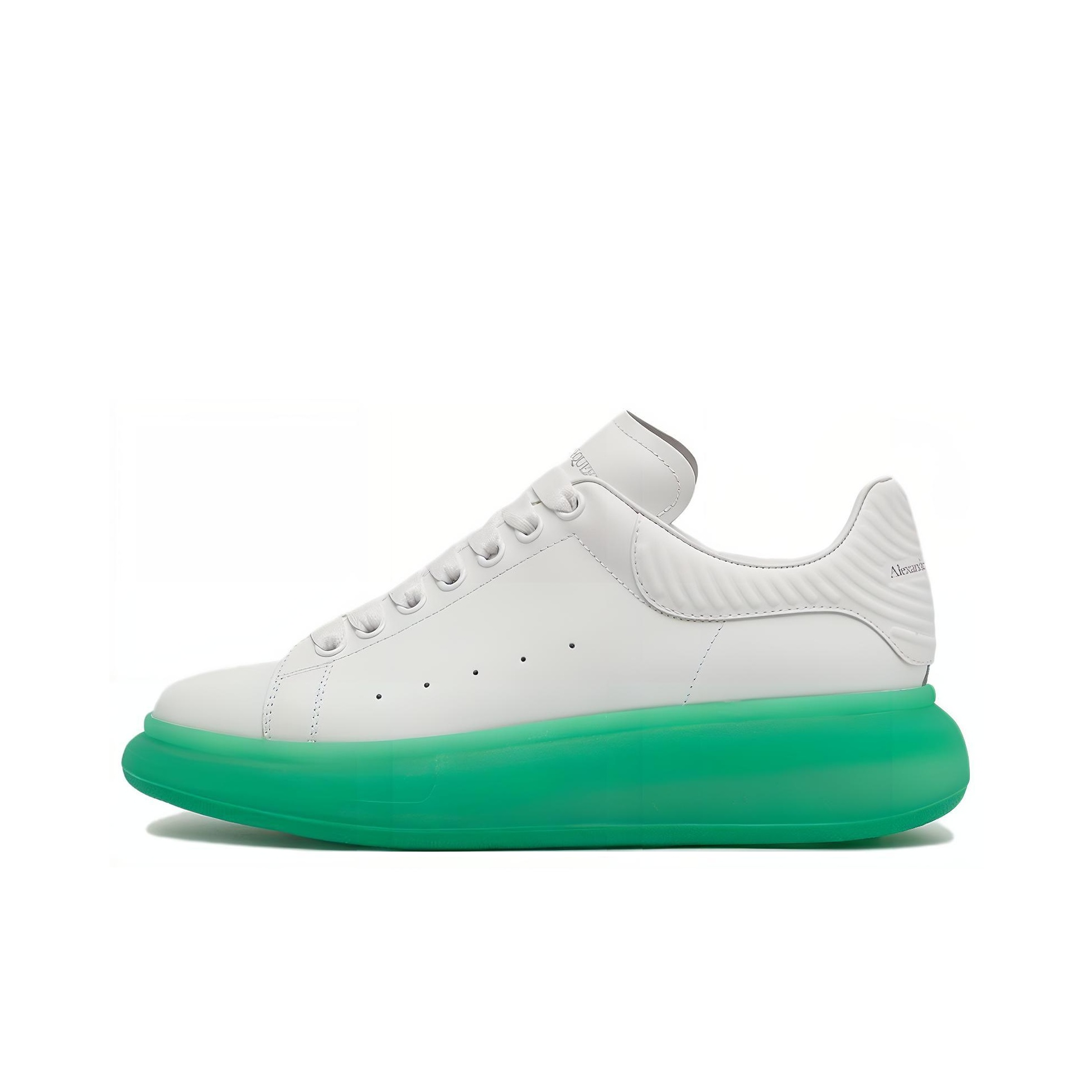 スニーカー Alexander Mcqueen Oversized Sneakers In White Green WMNS) Alexander McQueen Oversized Sneaker 'Green White