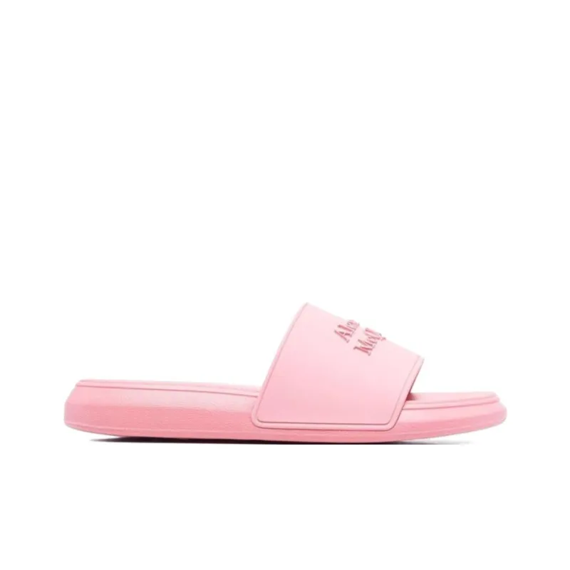 Alexander McQueen Logo Slides Pink Pastel Women's-1