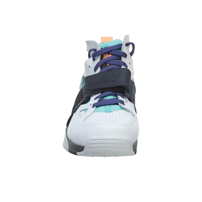 Nike Air Trainer Huarache Anti Slip Wear Resistant Low Top Vintage Basketball Shoes Men's White Blue-4