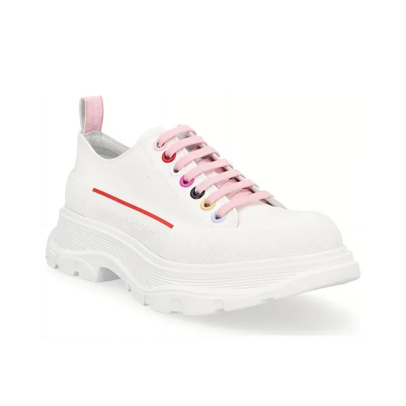 Alexander McQueen Tread Slick Low Lace Up White Multi Women's-2