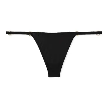 Victoria's Secret Very Sexy V-Hardware Adjustable V-String Panty / Black Underpants Women's 1 Pack Black