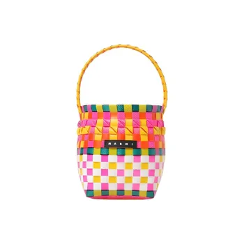 MARNI Logo Patch Checked Shoulder Bag