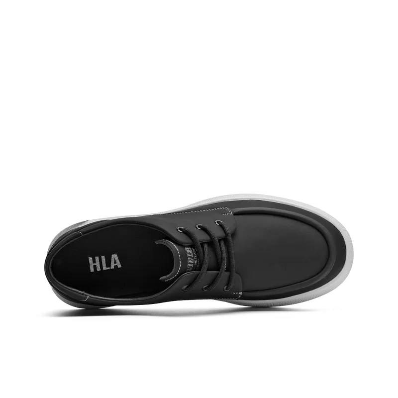 HLA Vintage Platform Comfortable Casual Leather Shoes Men's Workwear Low-Top-2