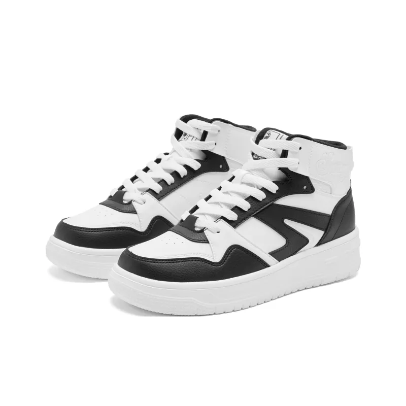 QIAODAN Skateboard Shoes Women's High Top Jordan White/Black-2