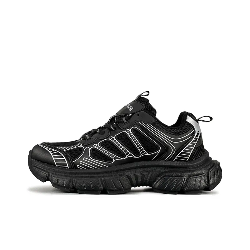 LuzaoT SUPER DRAG Anti Slip And Wear Resistant Breathable Low Top Chunky Sneakers Unisex Black White-0