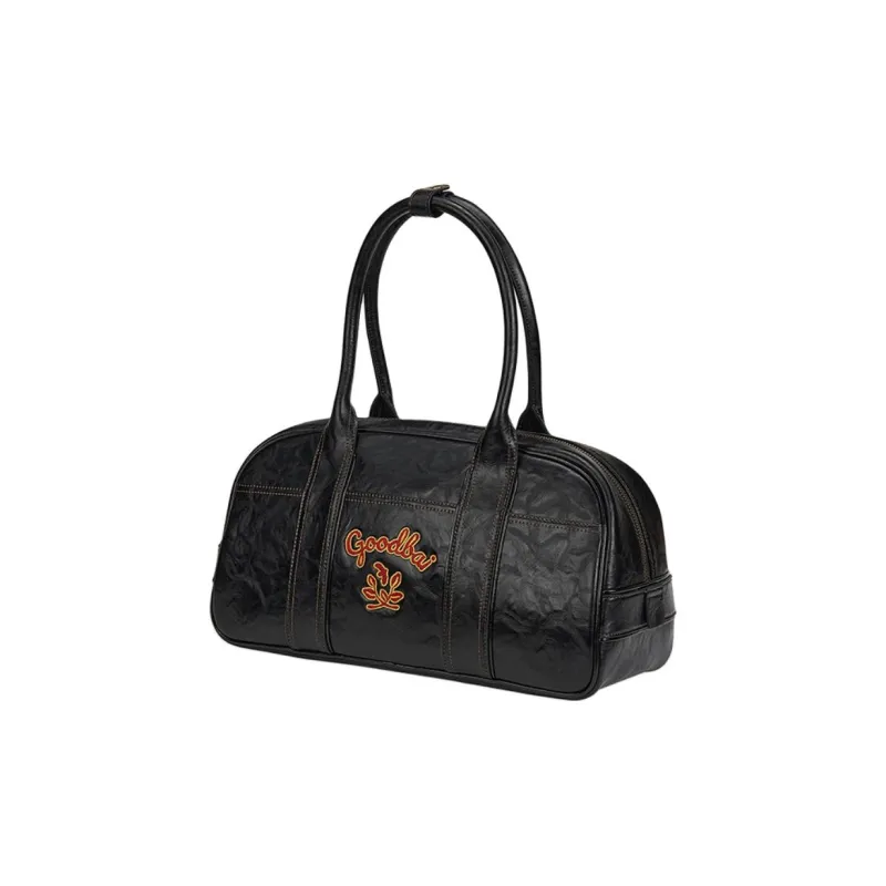 GOOD BAI Artificial Leather Boston Bag Handbags Unisex Black-1