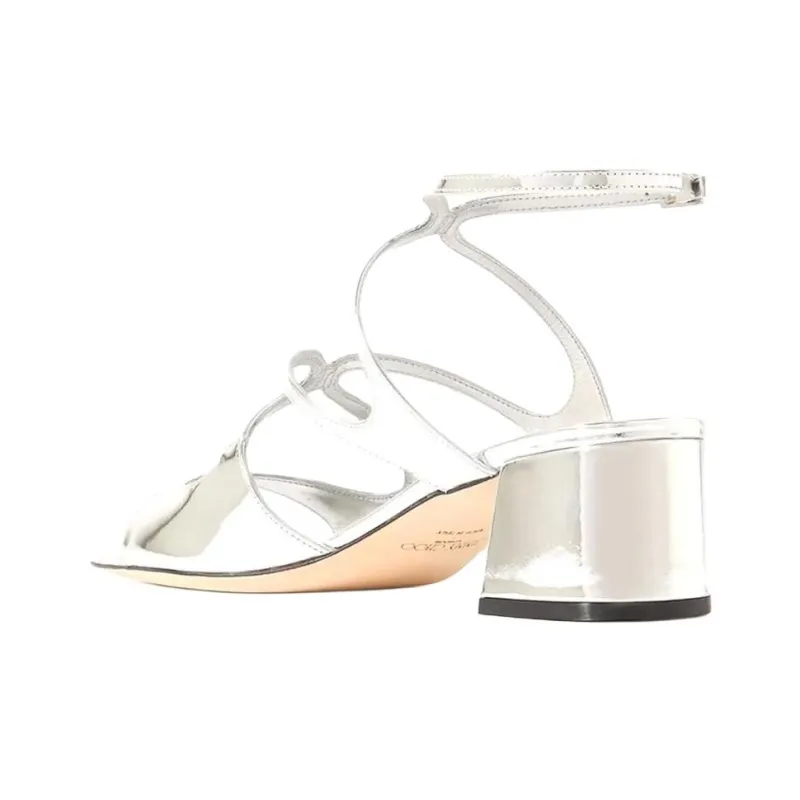 Jimmy Choo Azilia Strap Sandals 4.5cm Women's Silver-2