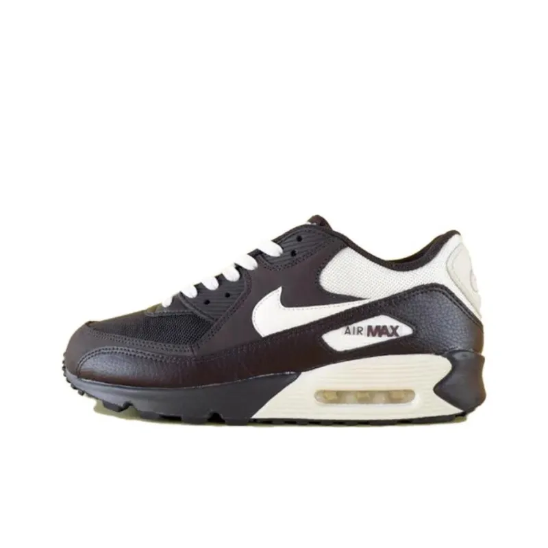 Nike Air Max 90 Anti Slip Wear Resistant Low Top Casual Running Shoes Unisex Dark Brown-0