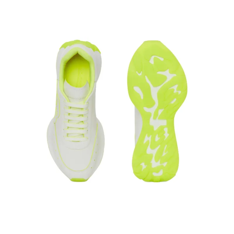 Alexander McQueen Sprint Runner 'White Acid Yellow' Women's-4