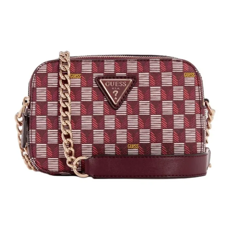 GUESS Artificial Leather Camera Bag Shoulder Bag Crossbody Bag Women's Red-0
