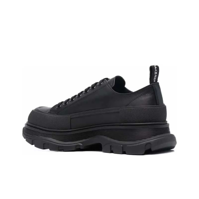Alexander McQueen Tread Slick Low Lace Up Graffiti Shoes 'Black White' Women's-1