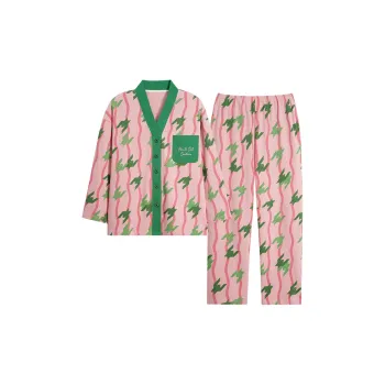 MIIOW Trend Party Series Pajama Set Women's Pink Stripes