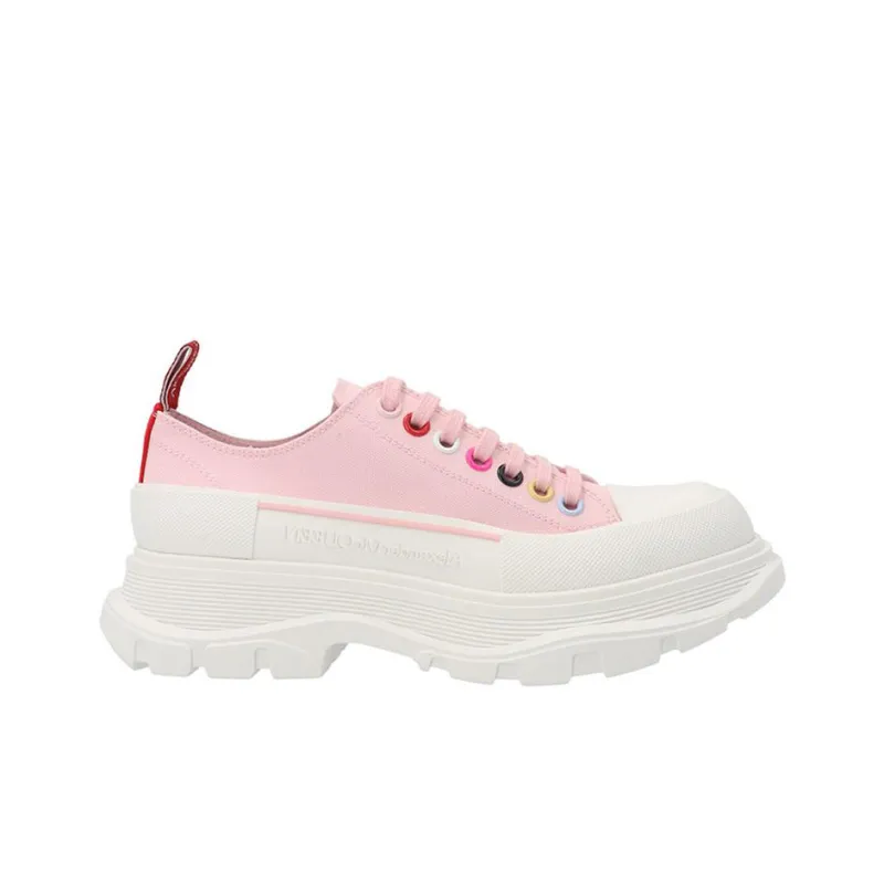 Alexander McQueen Tread Slick Low Lace Up 'Pink Multicolor' Women's-1