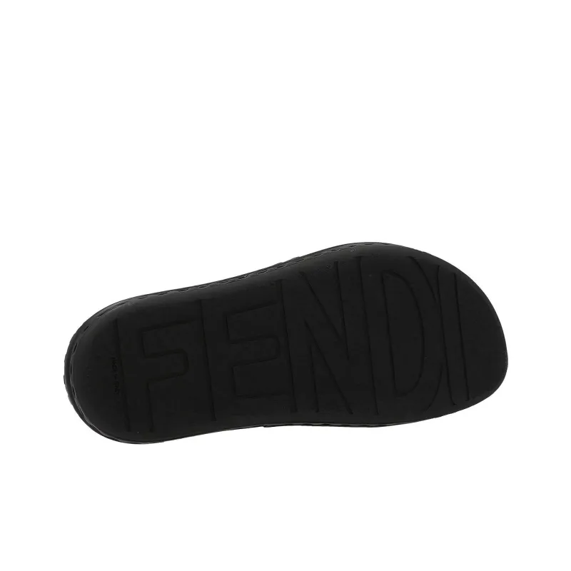 FENDI Crossover Band Sandal Black Embossed Macro Ff Motif-4
