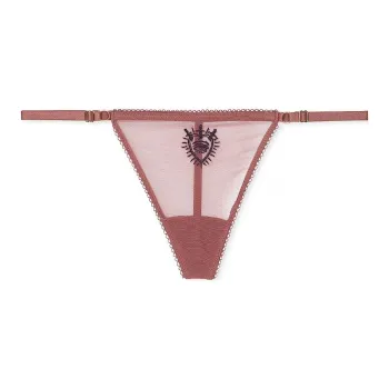 Victoria's Secret Very Sexy Flirty Mesh Adjustable V String Panty / V R Underpants Women's 1 Pack Vintage Rose