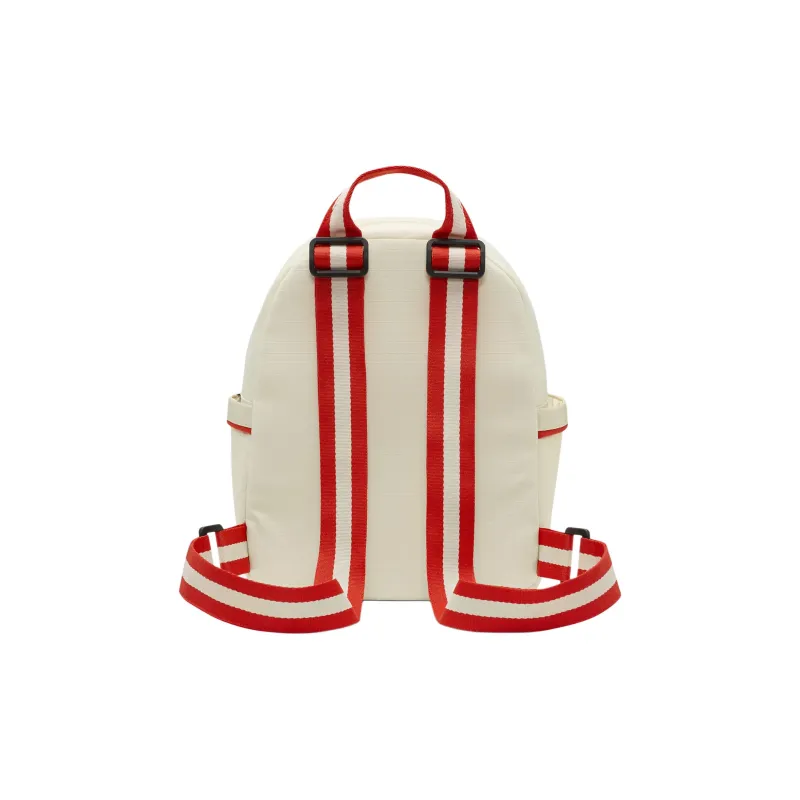 Nike Polyester Backpack Mini Unisex Coconut Milk With Leather Cantaloupe Red & Black-2
