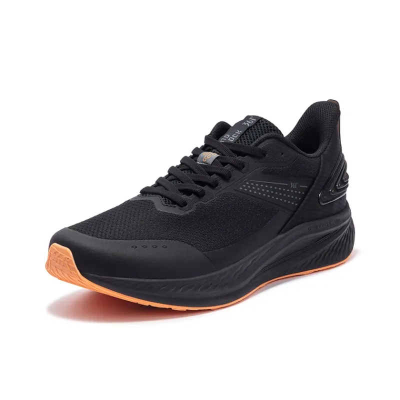 361° Feng Yi Anti-Slip Wear-Resistant Low-Top Casual Running Shoes Men's Black Orange-1