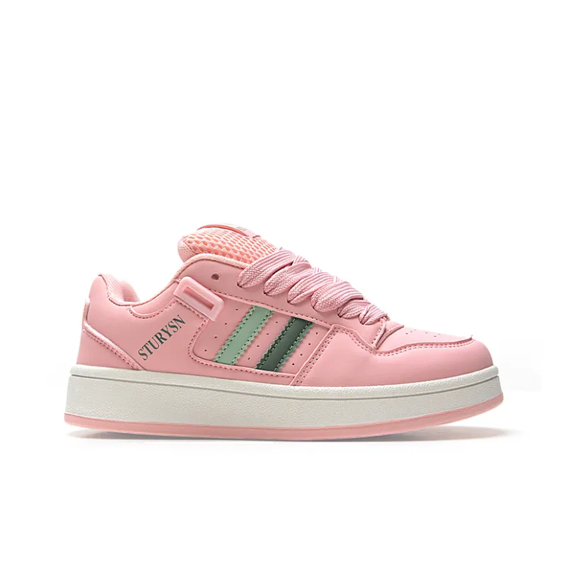 STUR YSN Wear resistant And Lightweight Low Top Skateboard Shoes Unisex Pink Green-3