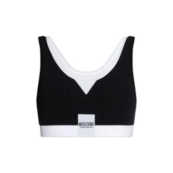 MOSCHINO Logo Patch Layered Bra