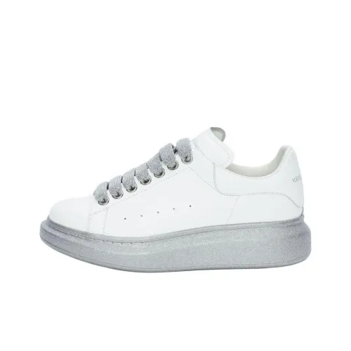 Alexander McQueen Oversized White Silver Glitter Sole Women's