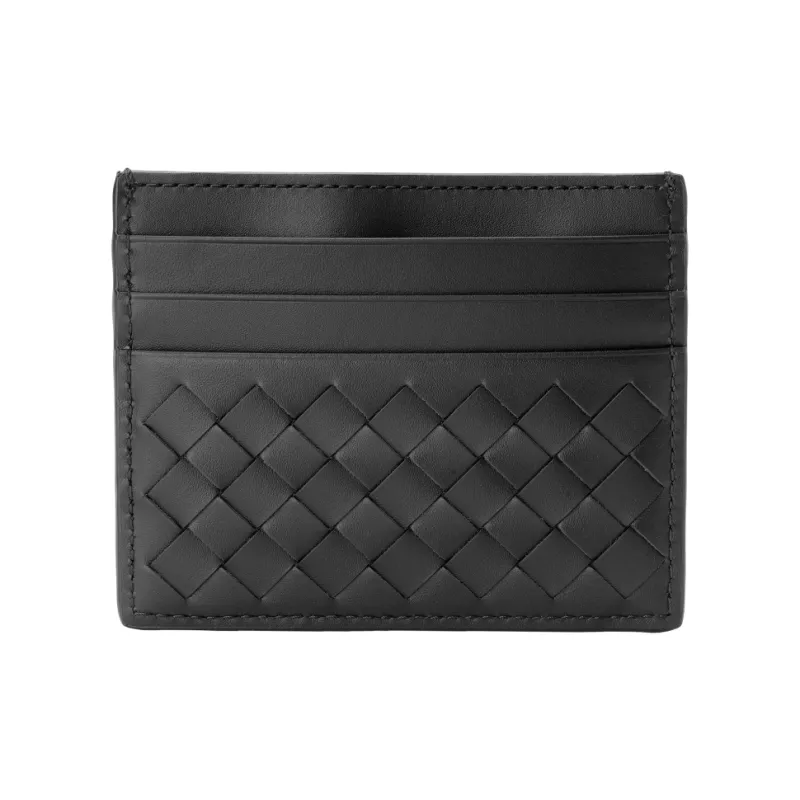 Bottega Veneta Intrecciato Card Case Black-4