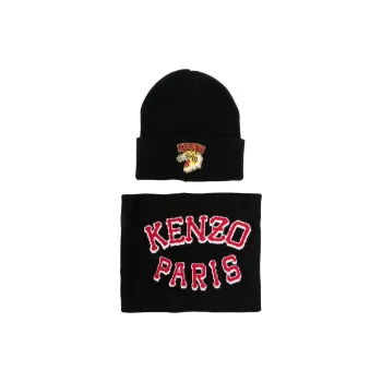 KENZO Knitted Beanie And Scarf Set