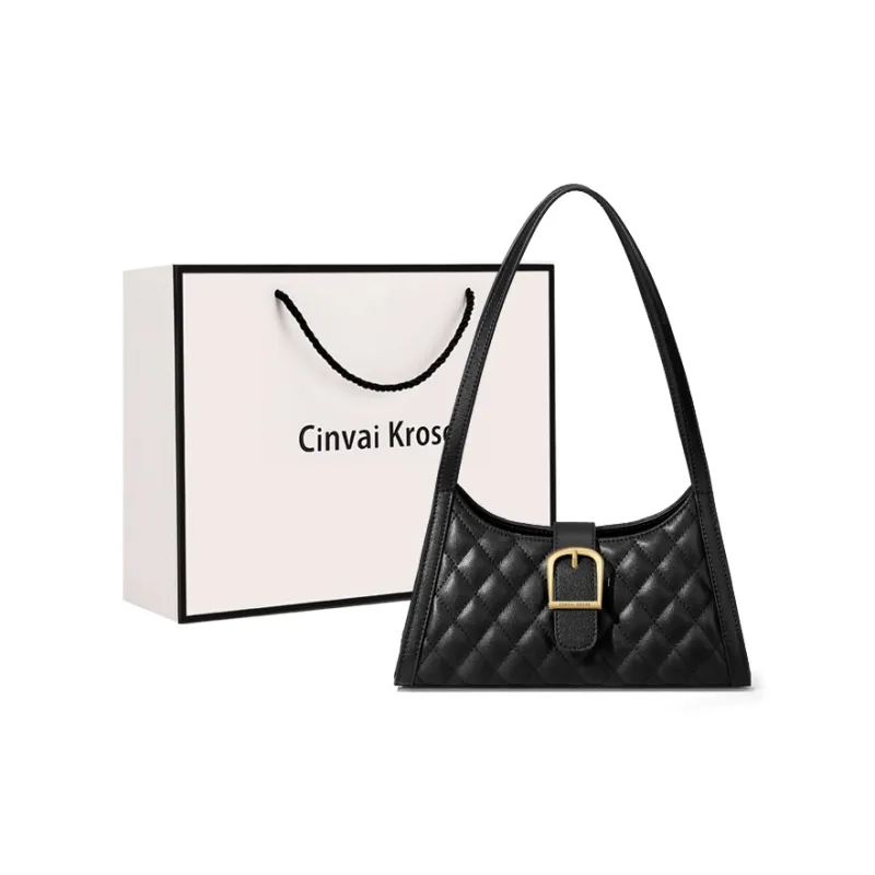 Simvay Clos Cow Leather With Synthetic Leather Shoulder Bag Regular Women's Black/Ecru-0