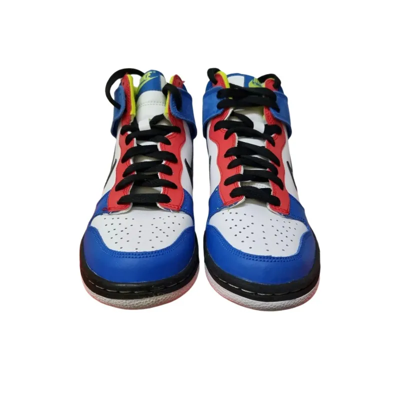 Nike Dunk High Anti-Slip Wear-Resistant High-Top Kids' Skateboarding Shoes Blue Black White Teenagers-3