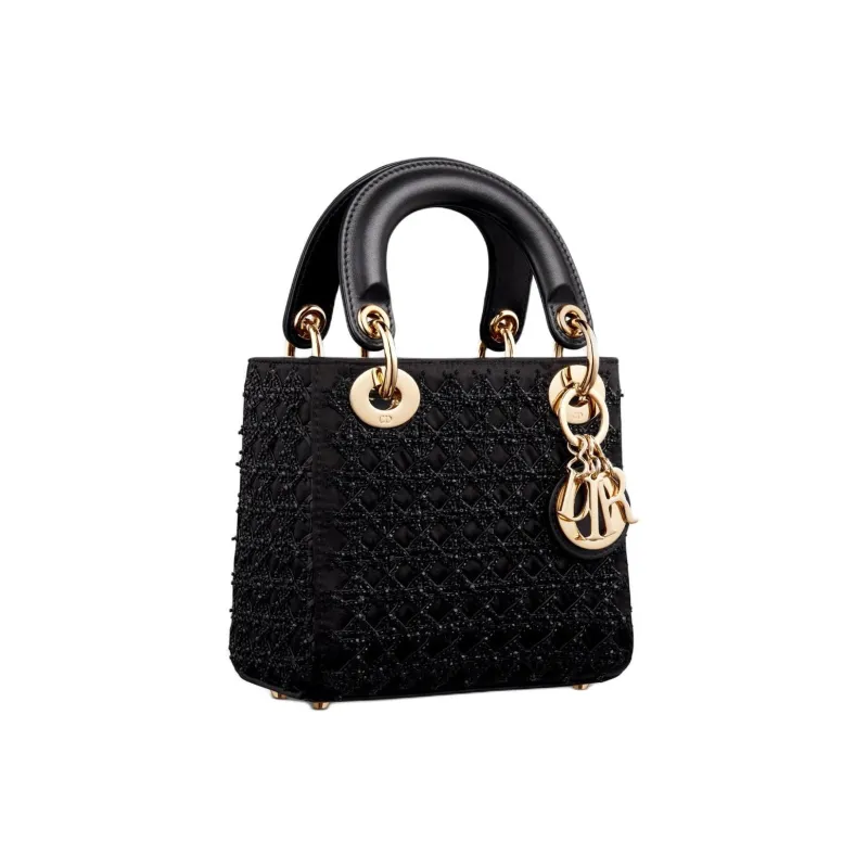 DIOR Lady Dior Satin Lady Dior Bag, Shoulder Bag, Crossbody Bag, Handbag Mini Women's Black-1