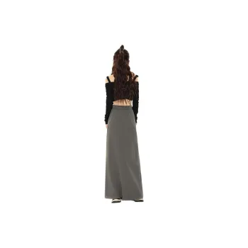 Wen Shan Casual Long Skirt Women's Gray