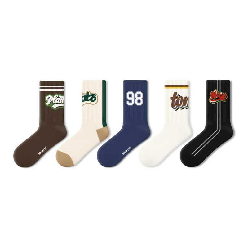 Primeet Mid Calf Socks Fall Unisex 5 Pack-9