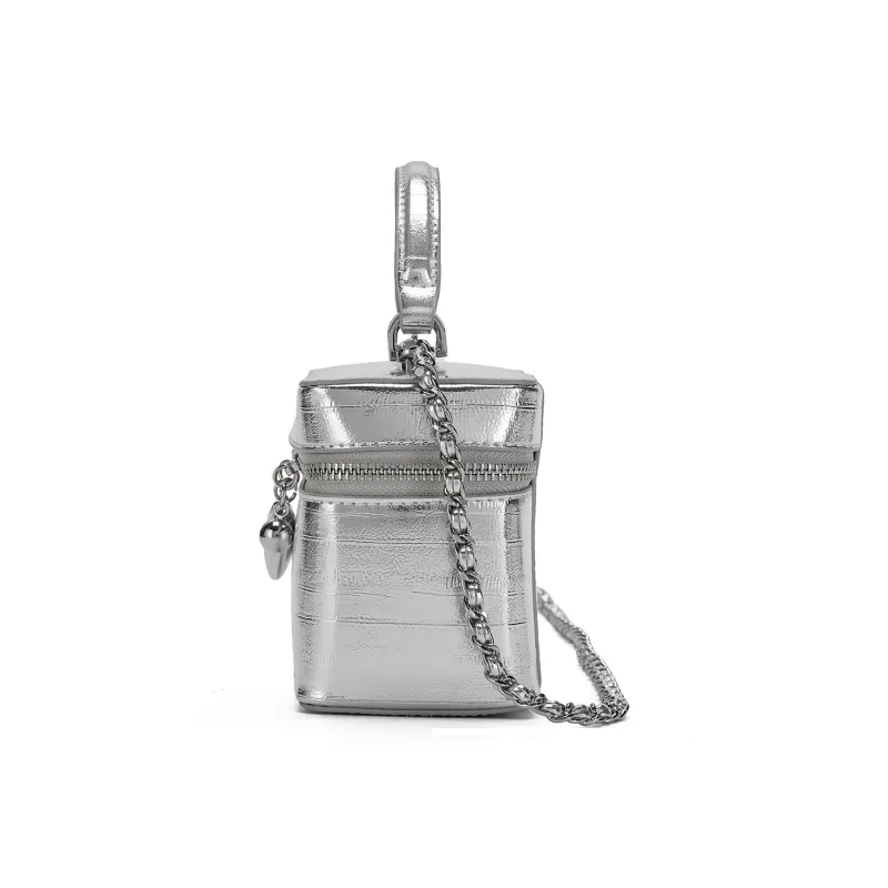 ST&SAT Synthetic Leather One Shoulder Handbags Regular Women's Ecru/Silver/Black-6