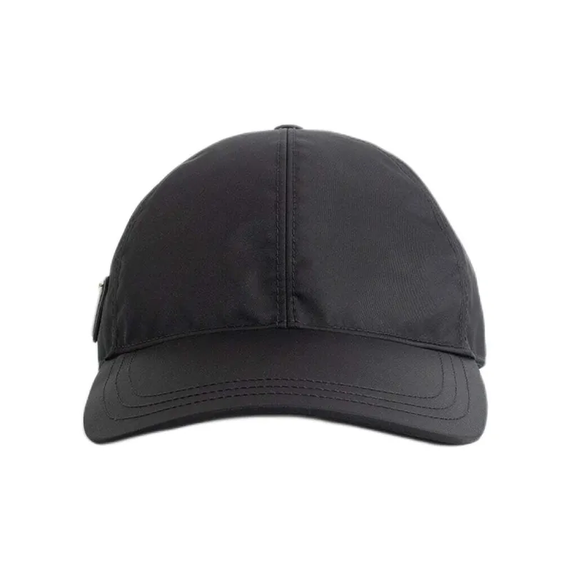 PRADA Recycled Nylon Baseball Caps Men's Black-0