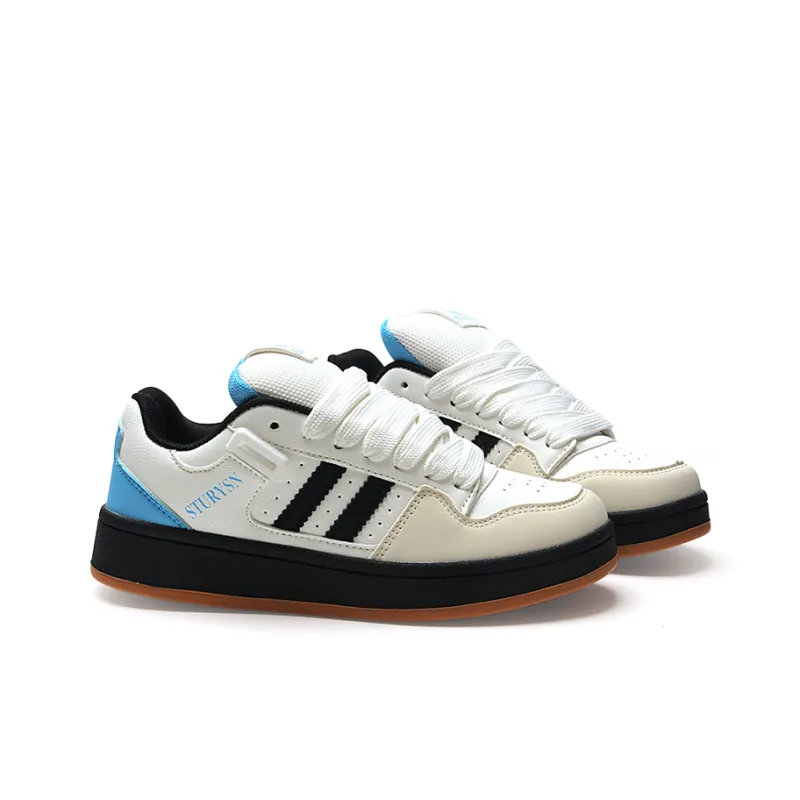 STUR YSN Wear resistant And Lightweight Low Top Skateboard Shoes Unisex White Black Blue-3