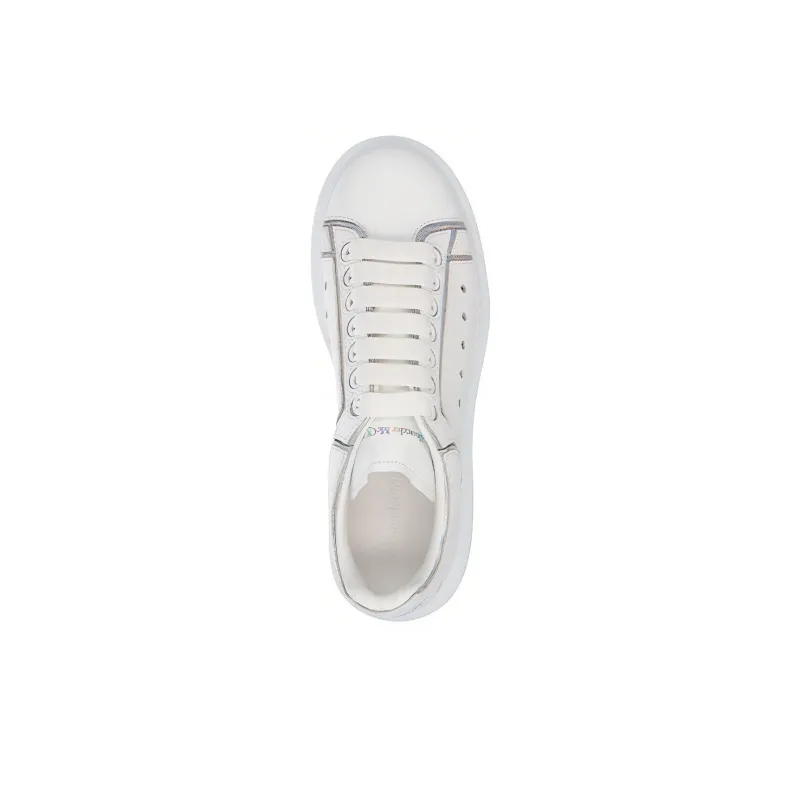 Alexander McQueen Oversized White Silver Hologram Trim-3