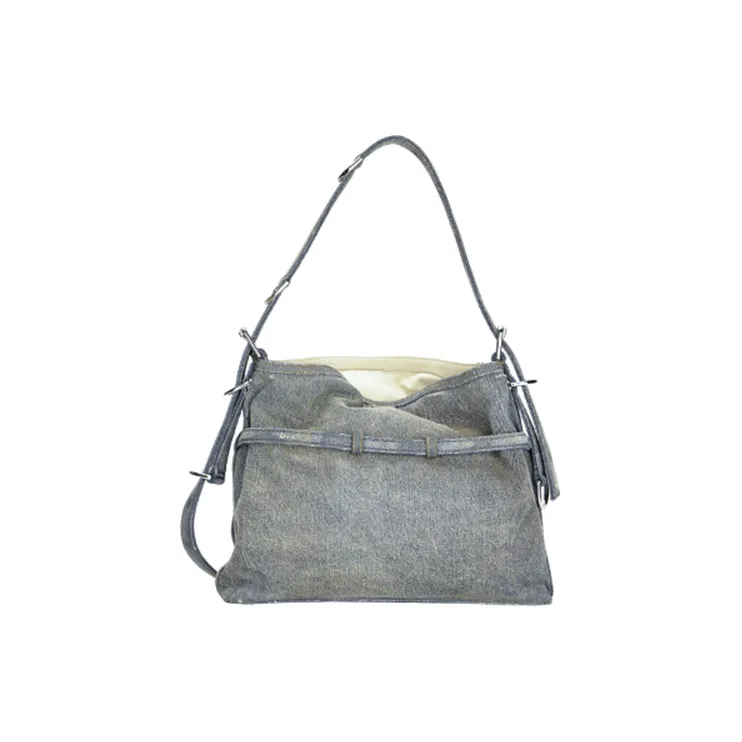 Givenchy 100% Cotton With Calfskin Handbag, Shoulder Bag Medium Size Women's Army Blue-5