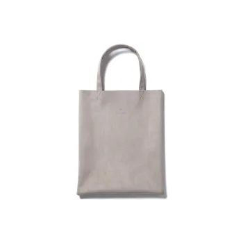 Snow Peak Synthetic Leather Vegan Leather Tote Bag, Shopping Bag, Handbag, Shoulder Bag Regular Women's Gray