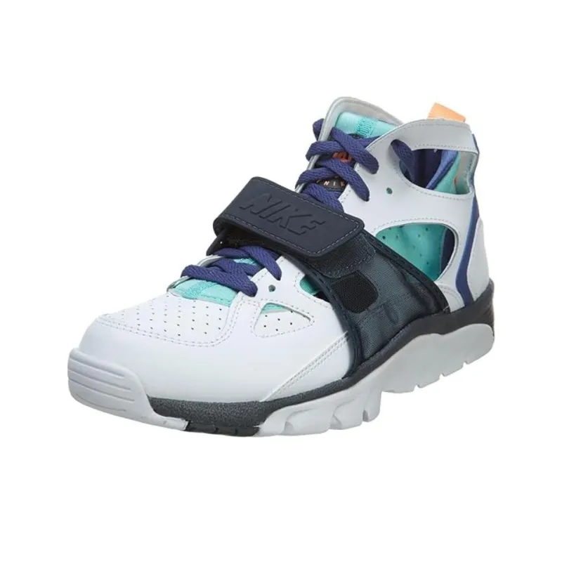 Nike Air Trainer Huarache Anti Slip Wear Resistant Low Top Vintage Basketball Shoes Men's White Blue-2