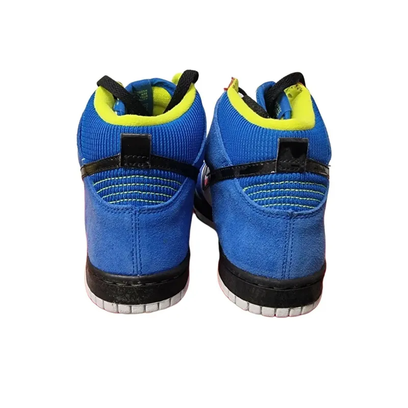 Nike Dunk High Anti-Slip Wear-Resistant High-Top Kids' Skateboarding Shoes Blue Black White Teenagers-4