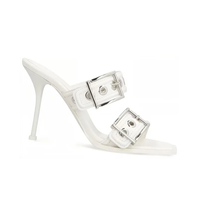 Alexander McQueen Punk Double-buckle Leather Mules-2