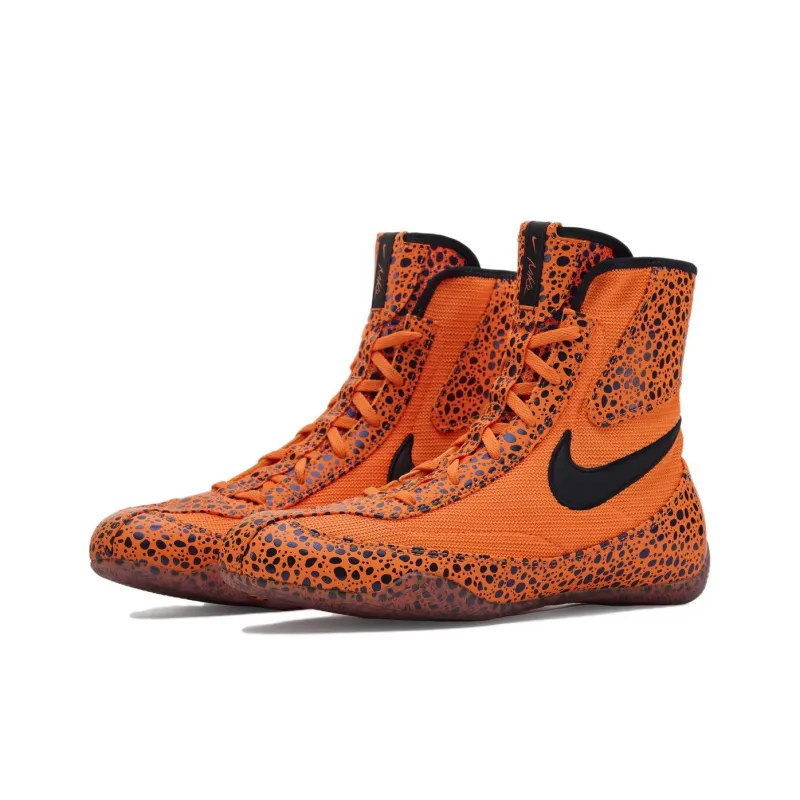 Nike Machomai 2 Anti Slip Wear Resistant High Top Training Shoes Unisex Orange-3