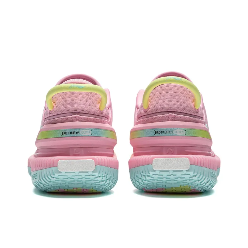 LiNing Slip-Resistant Breathable Low-Top Basketball Shoes Men's Phoenix Blossom Pink-5