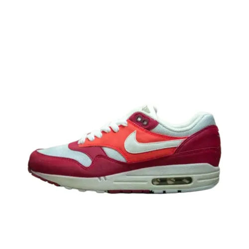 Nike Air Max 1 Running Shoes Unisex Low-Top Traditional Red/White - Khaki - Dark Brown