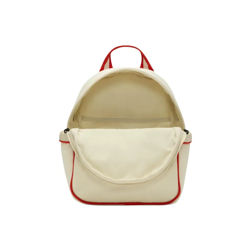 Nike Polyester Backpack Mini Unisex Coconut Milk With Leather Cantaloupe Red & Black-3