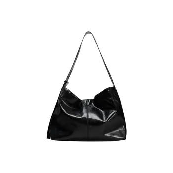 ZARA Polyurethane Portable Crossbody Bag Shoulder Bag Large Size Women's Black