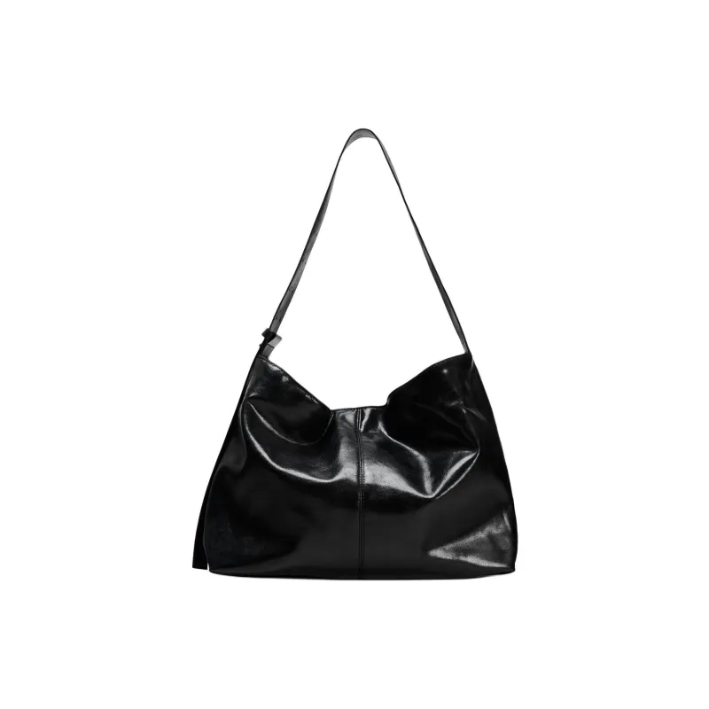 ZARA Polyurethane Portable Crossbody Bag, Shoulder Bag Tubas Women's Black-0