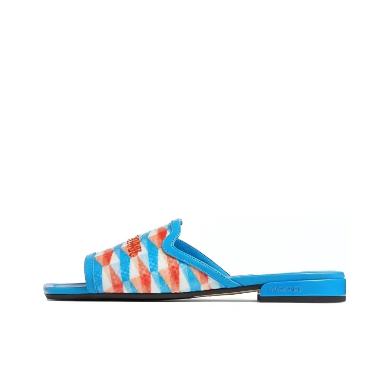 Jimmy Choo Nako Diamond-print Slides-0