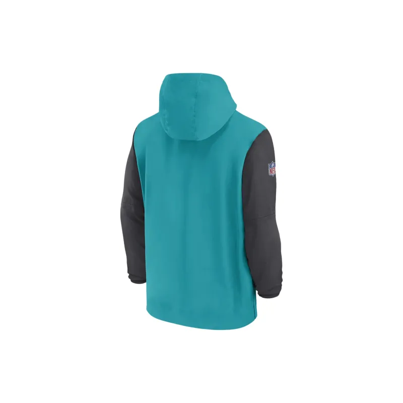 Nike Miami Dolphins Sideline Pre-Game Player Men's Nike Nfl 1/2-Zip Hooded Jacket-1