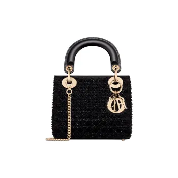 DIOR Lady Dior Satin Lady Dior Bag, Shoulder Bag, Crossbody Bag, Handbag Mini Women's Black